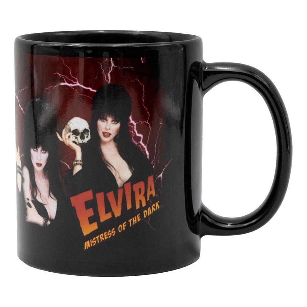 Elvira Collage Red 11 oz Black Mug