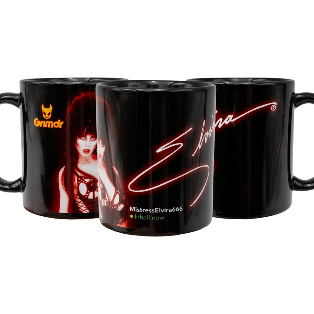Elvira Grimdr Red 11 oz Black Mug