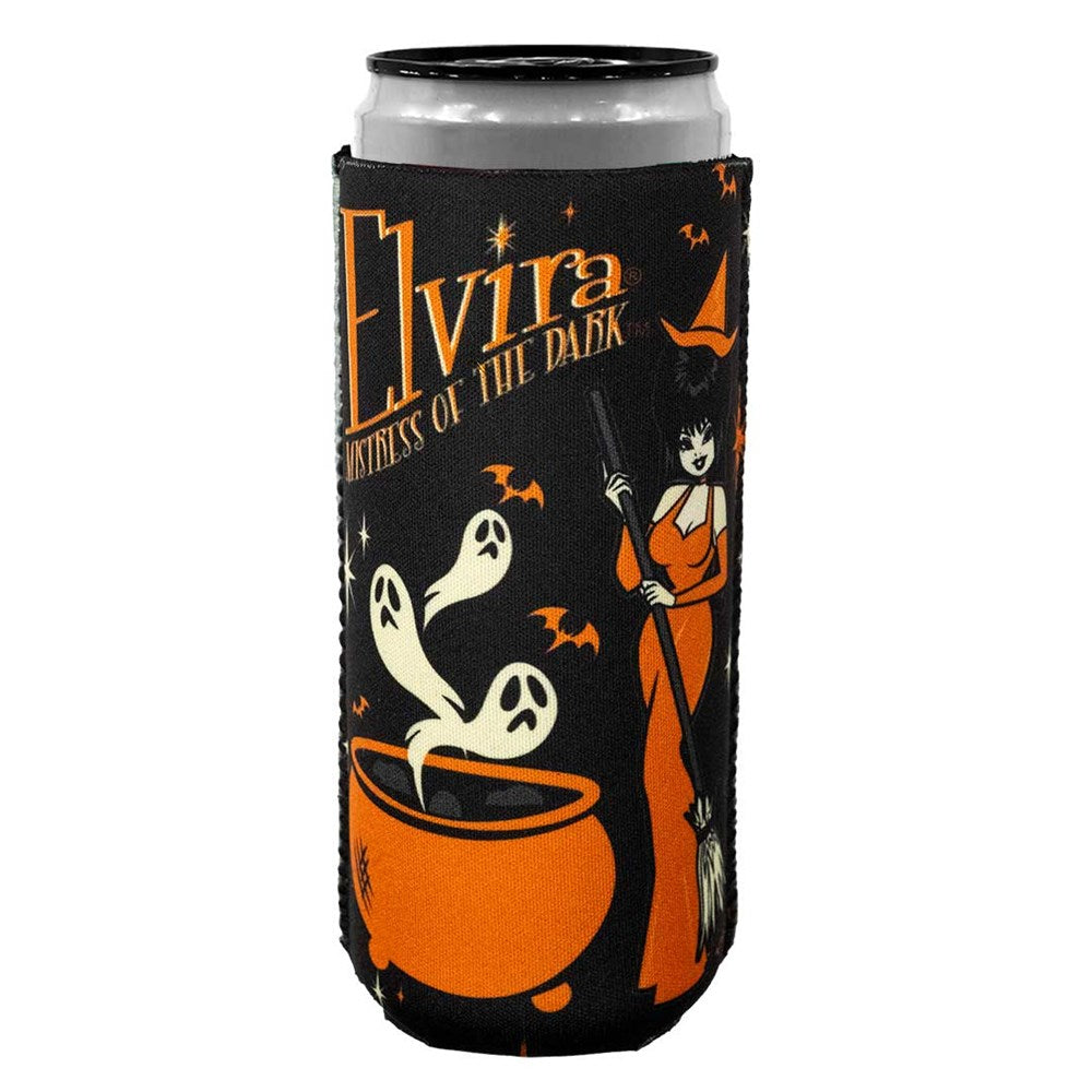 Elvira Vintage Witch Cauldron Slim Can Cooler