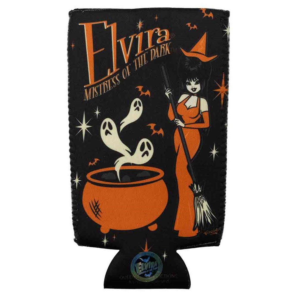 Elvira Vintage Witch Cauldron Slim Can Cooler