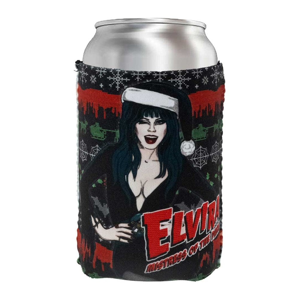 Elvira Wink Xmas Sweater 12 oz Can Cooler