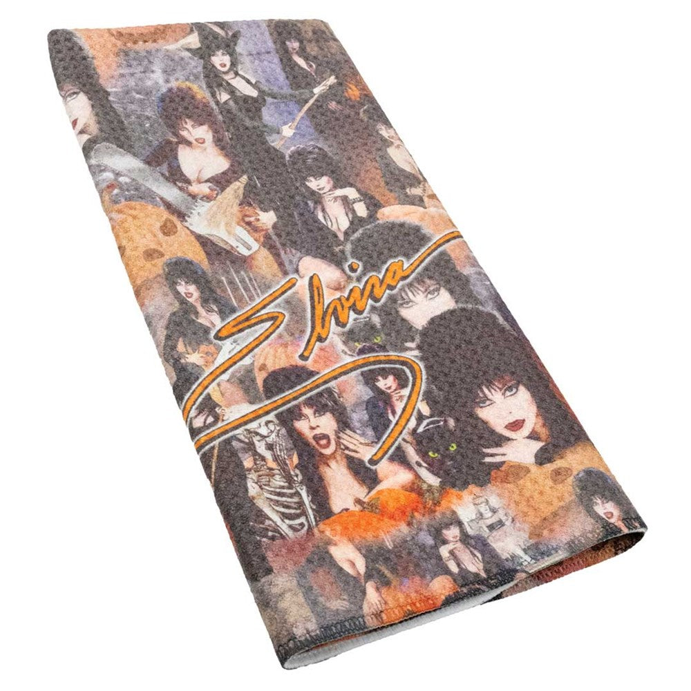 Elvira Halloween Photo Repeat Dish Towel