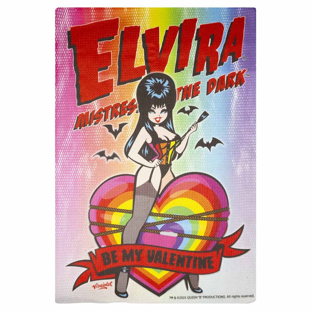Elvira Be My Valentine Rainbow Dish Towel