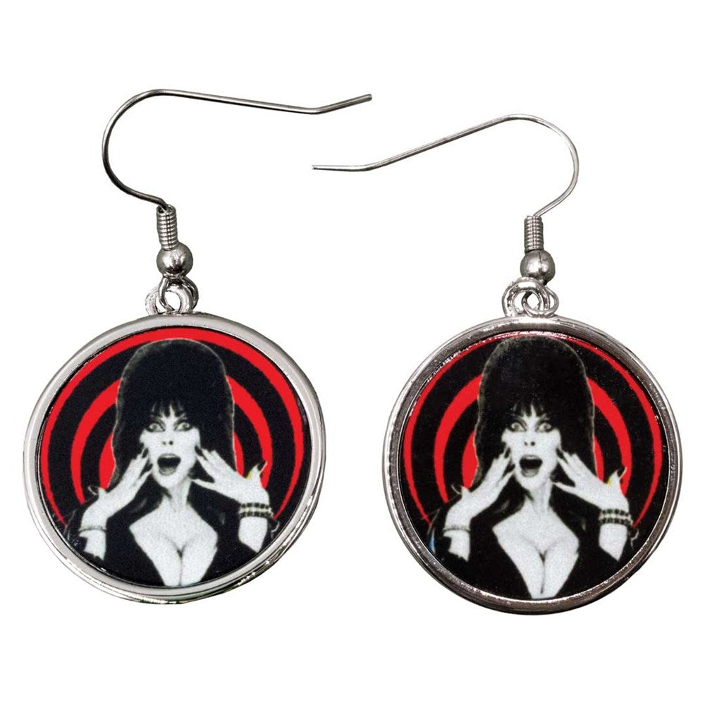Elvira Red Hypno Round Earrings