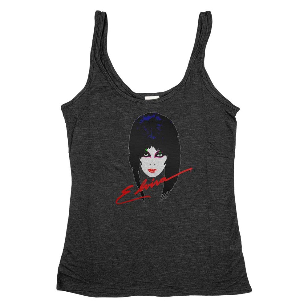 Elvira 80s Burnout Black Tank