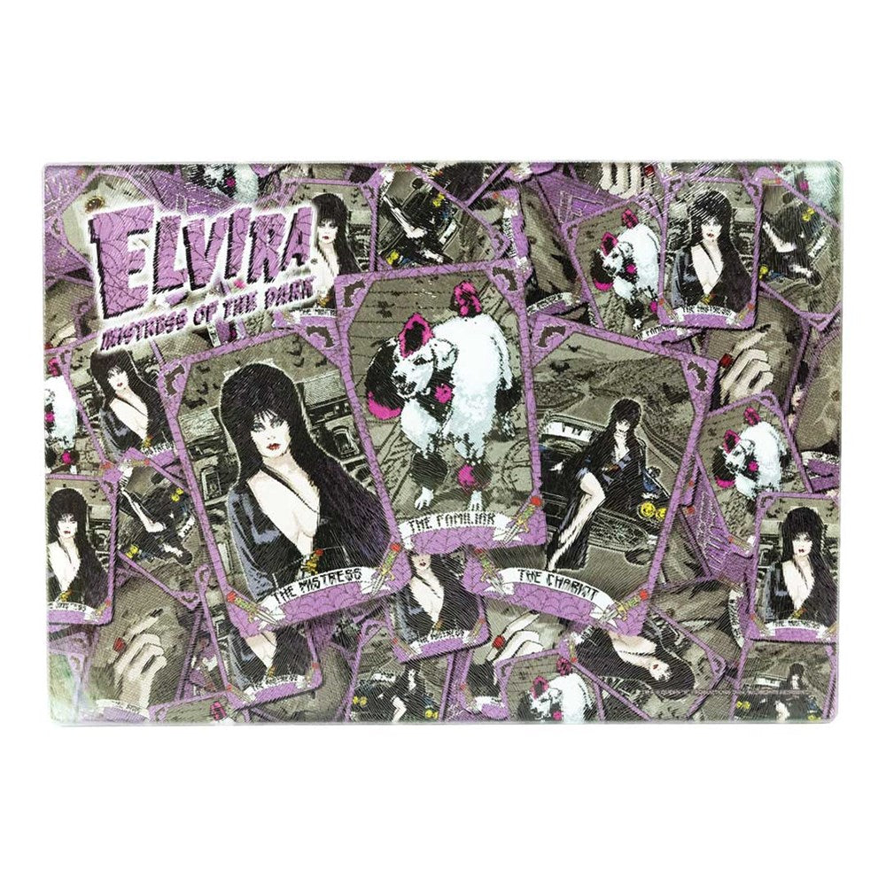 Elvira Tarot Card Repeat Glass Chopping Board
