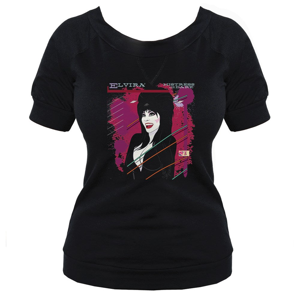 Elvira 80's Rio Black Shoulder Tee