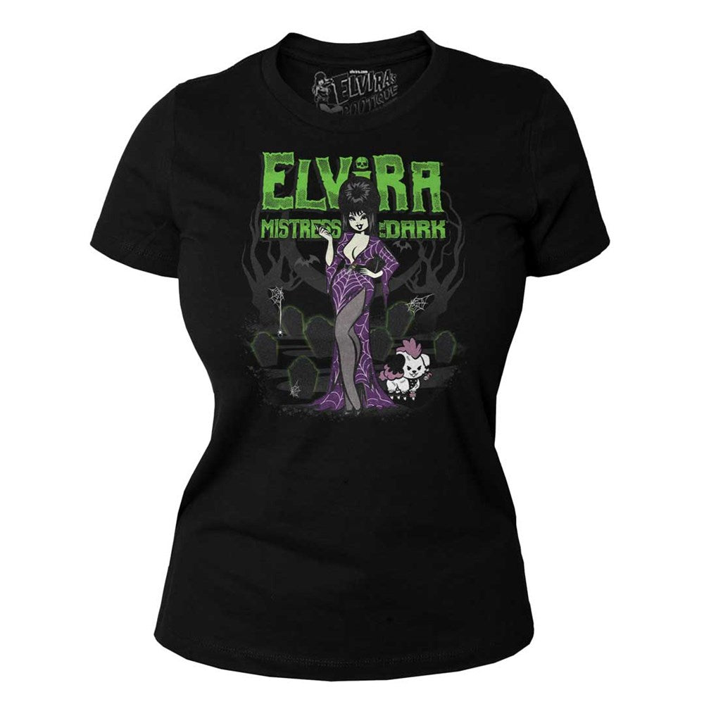Elvira Viva Cemetery Womens Black Tee
