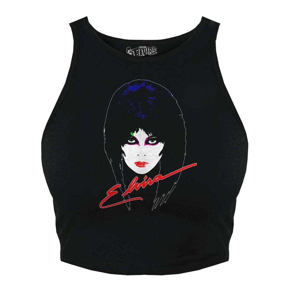 Elvira 80s Black Halter Crop Top
