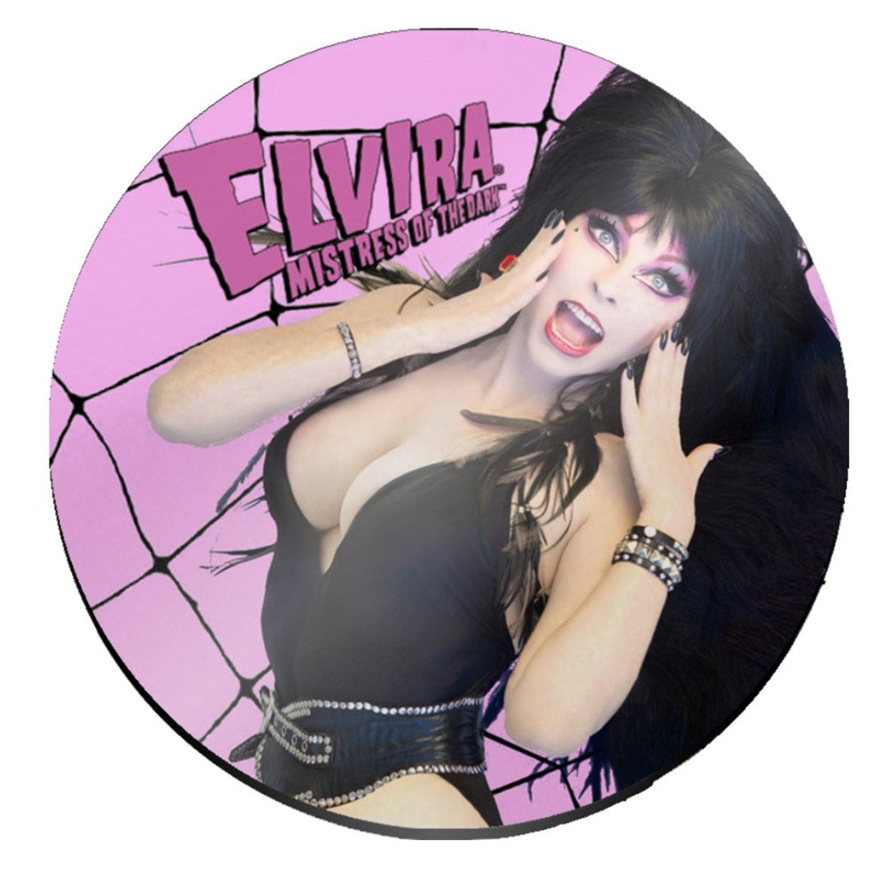 Elvira Pink Web Round Magnet