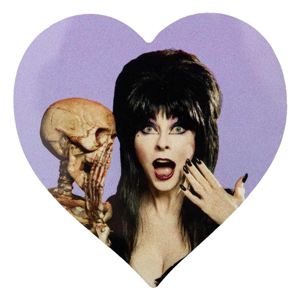 Elvira Heart Purple Skeleton Heart Magnet