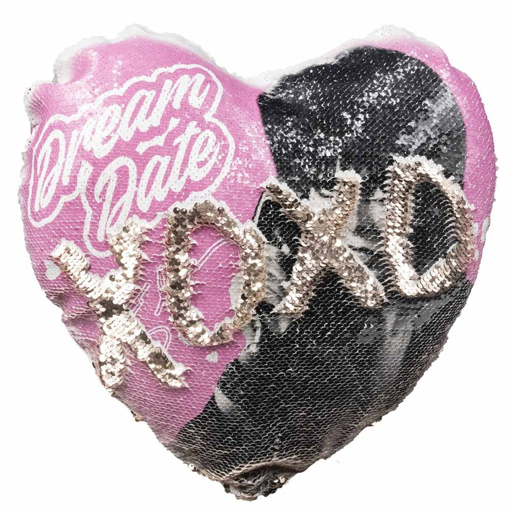 Elvira Dream Date Shaped Champange Sequin Pillow