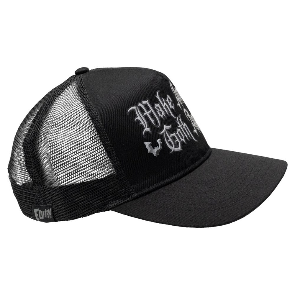 Elvira Goth Again Black Trucker Hat