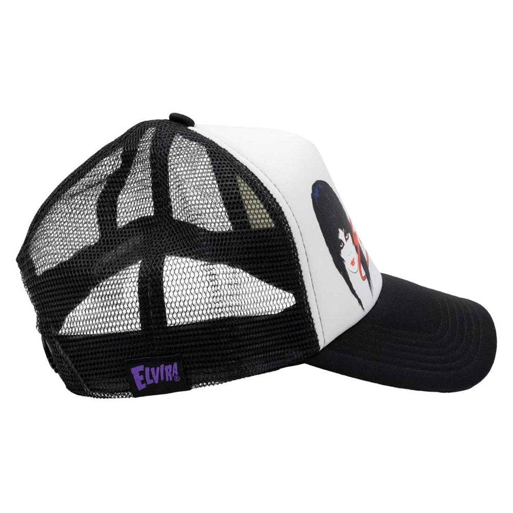 Elvira 80s White Trucker Hat