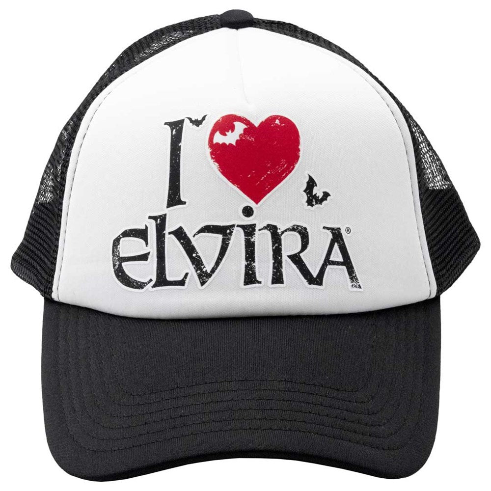 Elvira I Heart Elvira White Trucker Hat