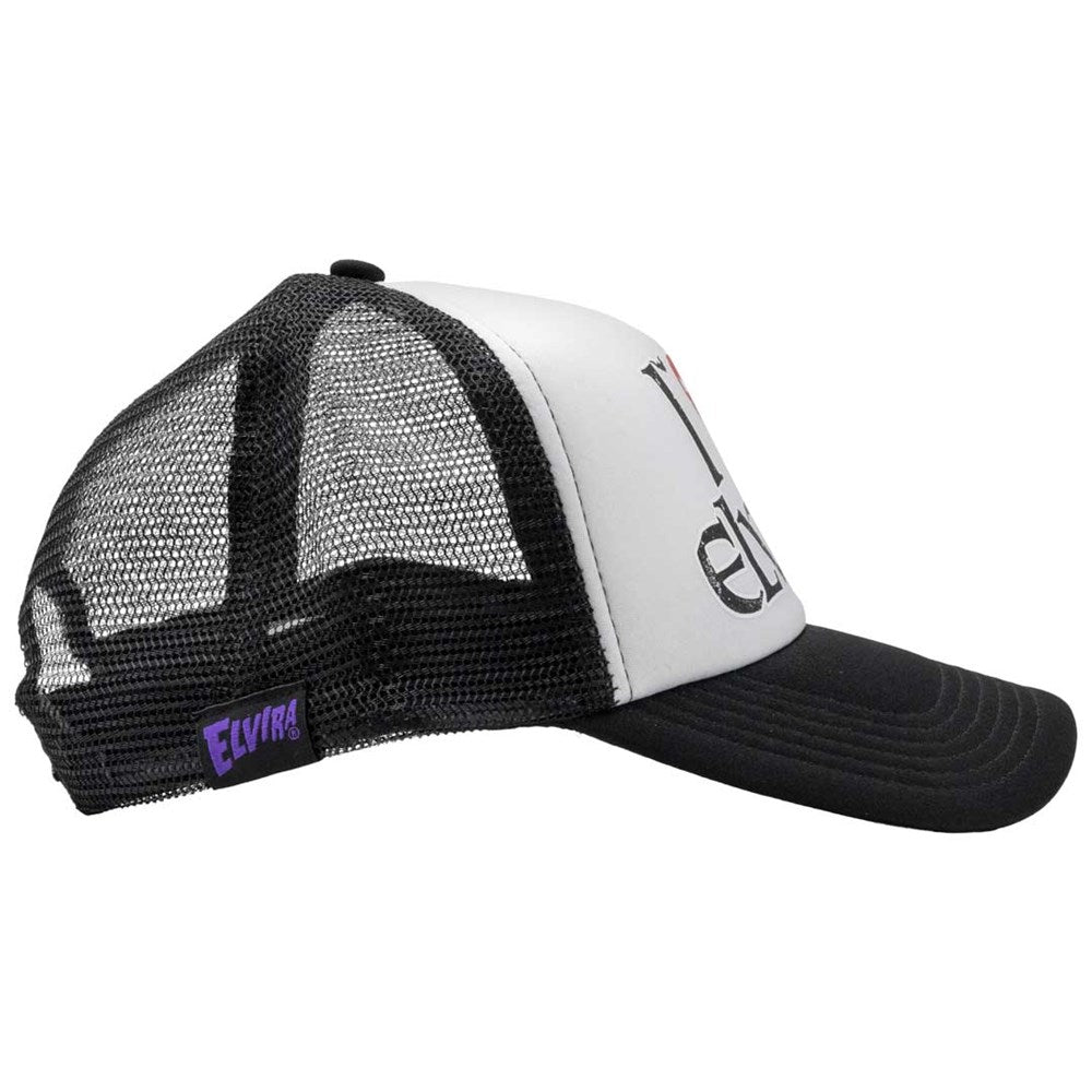 Elvira I Heart Elvira White Trucker Hat