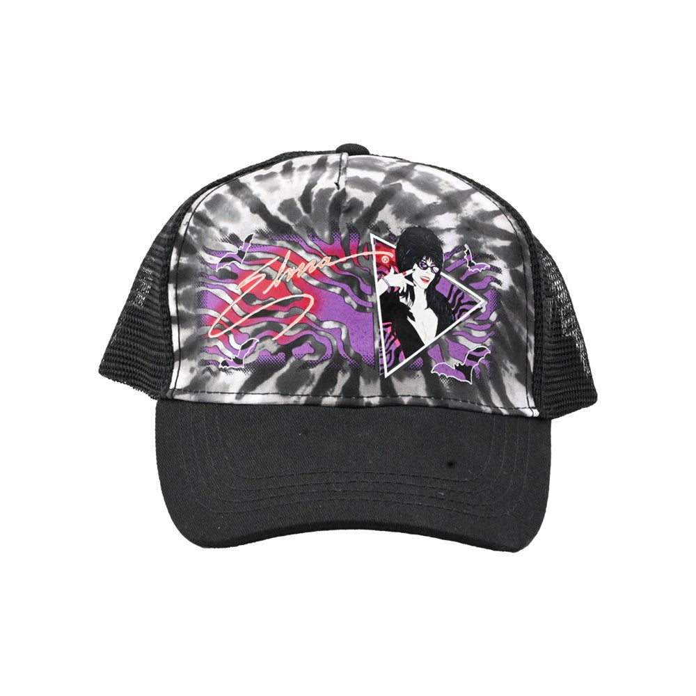 Elvira New Wave Bats Tie Dye Trucker Hat