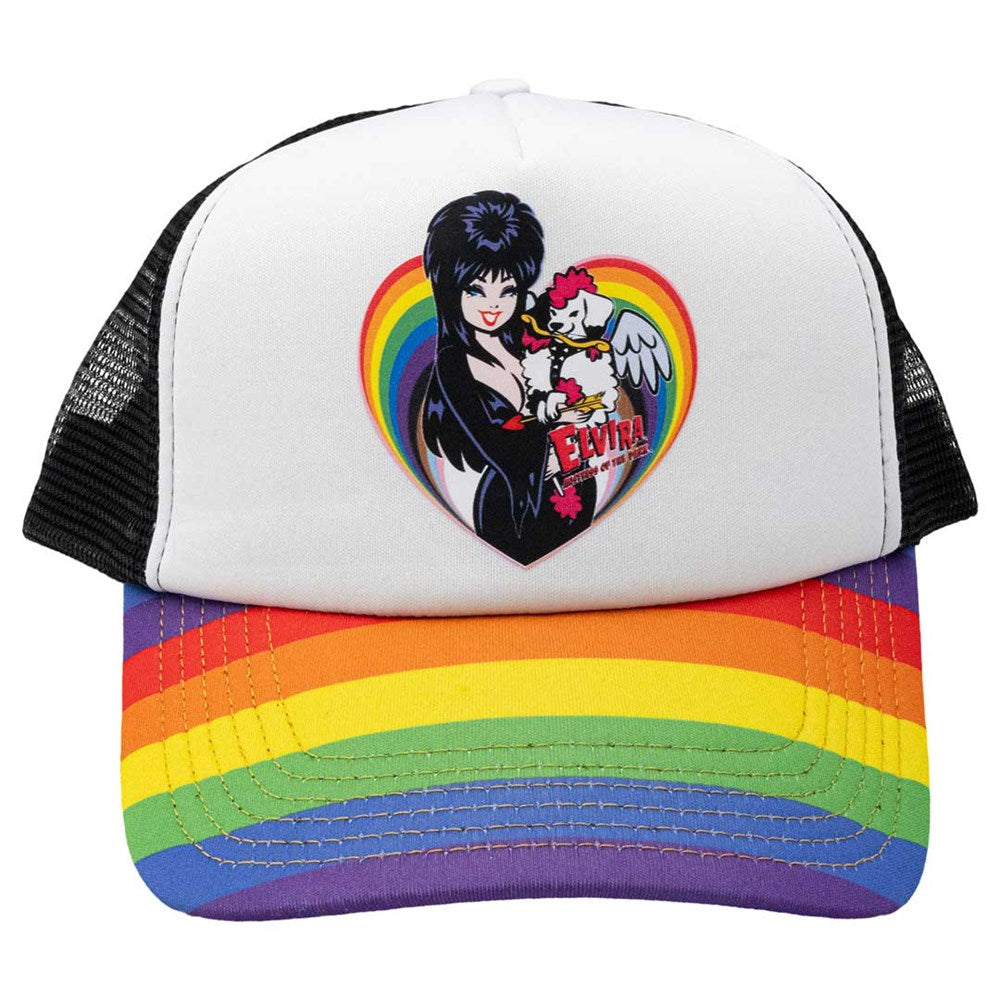 Elvira Gonk Cupid Pride Rainbow Trucker Hat