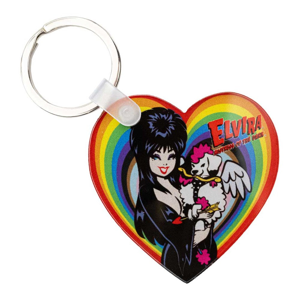 Elvira Gonk Cupid Pride Acrylic Heart Keychain