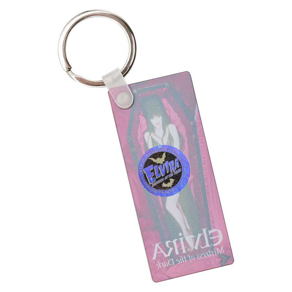 Elvira Red Coffin Rectangle Acrylic Keychain