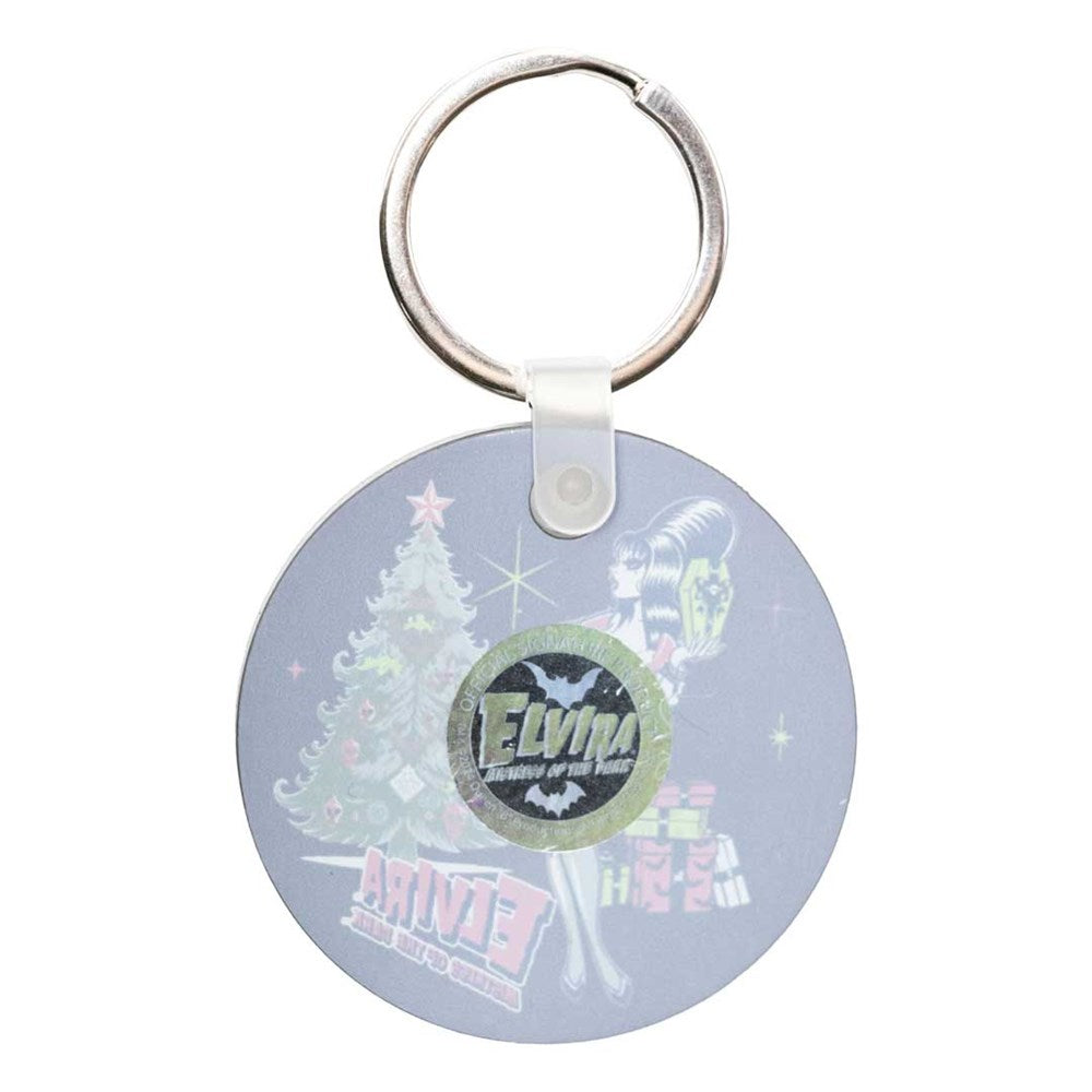 Elvira Retro Xmas Tree Round Acrylic Keychain