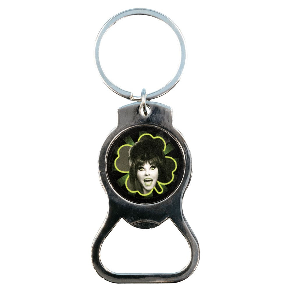 Elvira Shamrock Bottle Opener Keychain