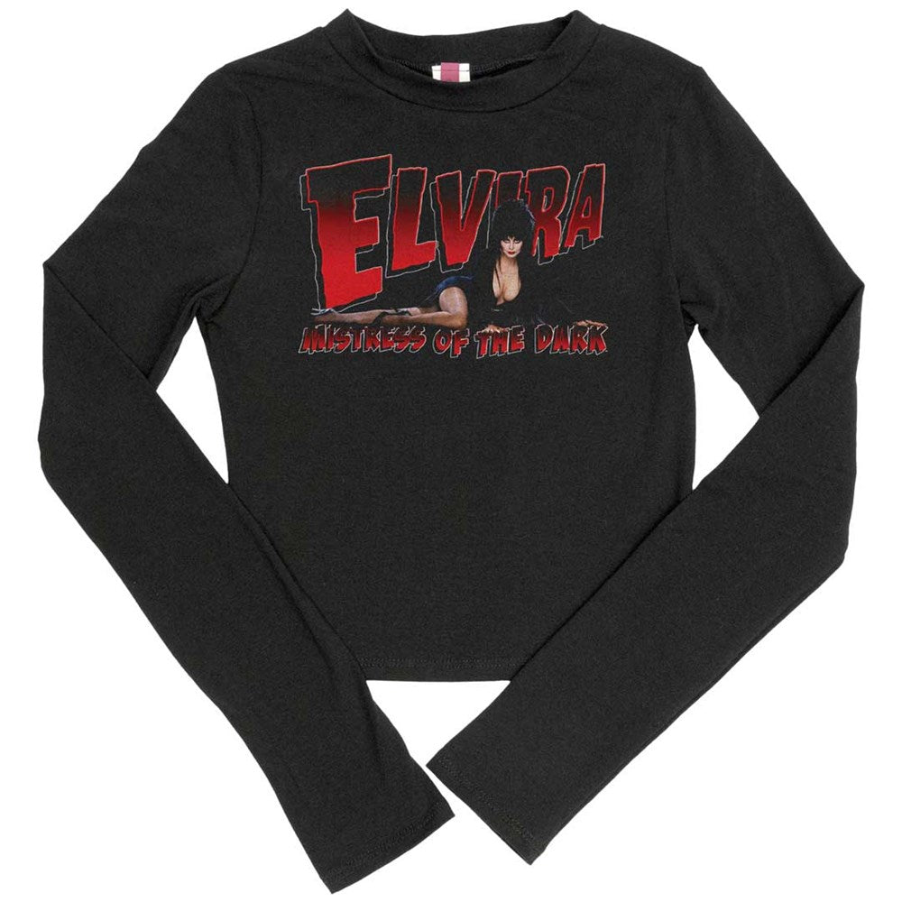 Elvira Red Logo Longsleeve Crop Tee
