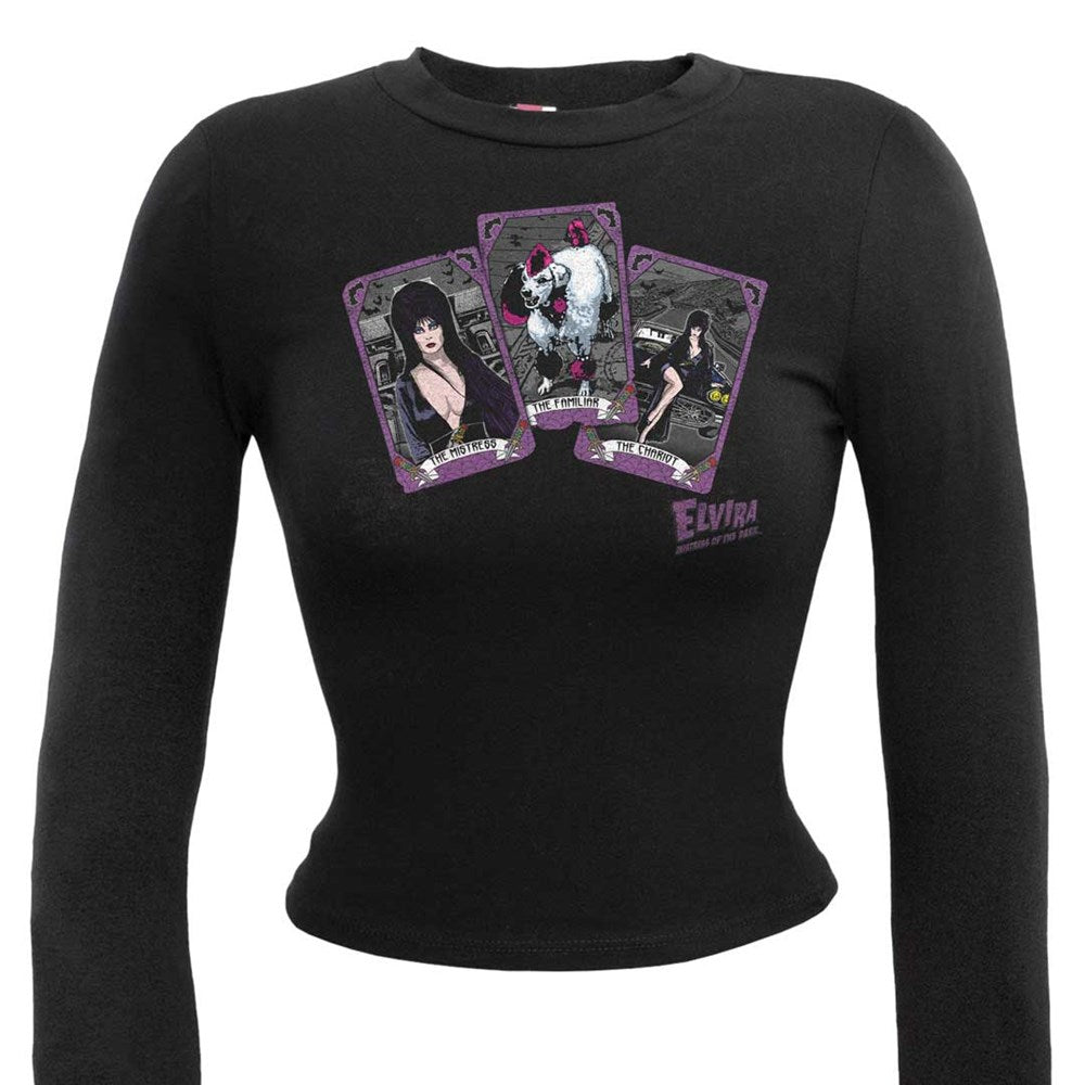 Elvira Tarot Card Spread Longsleeve Crop Tee
