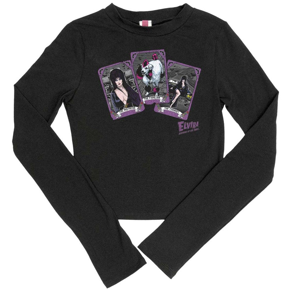 Elvira Tarot Card Spread Longsleeve Crop Tee