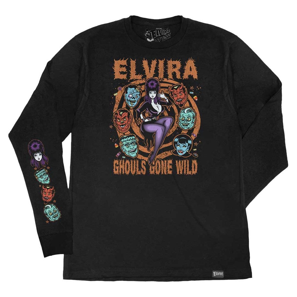 Elvira Ghouls Gone Wild Black Long Sleeve Shirt