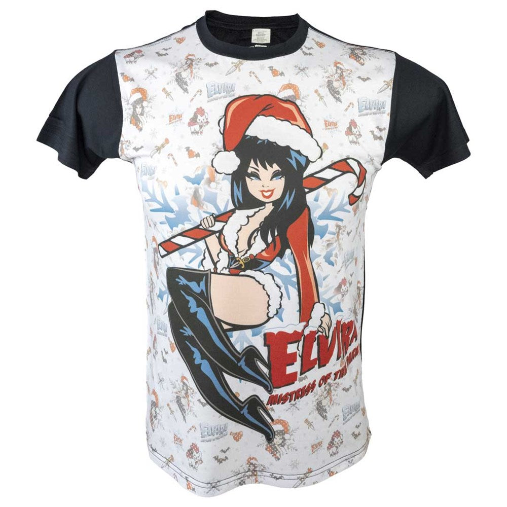Elvira Viva Candy Cane Repeat Mens Sub T-shirt