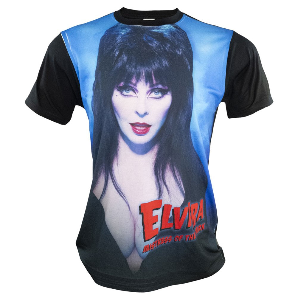 Elvira Portrait Blue Jumbo Print T-shirt