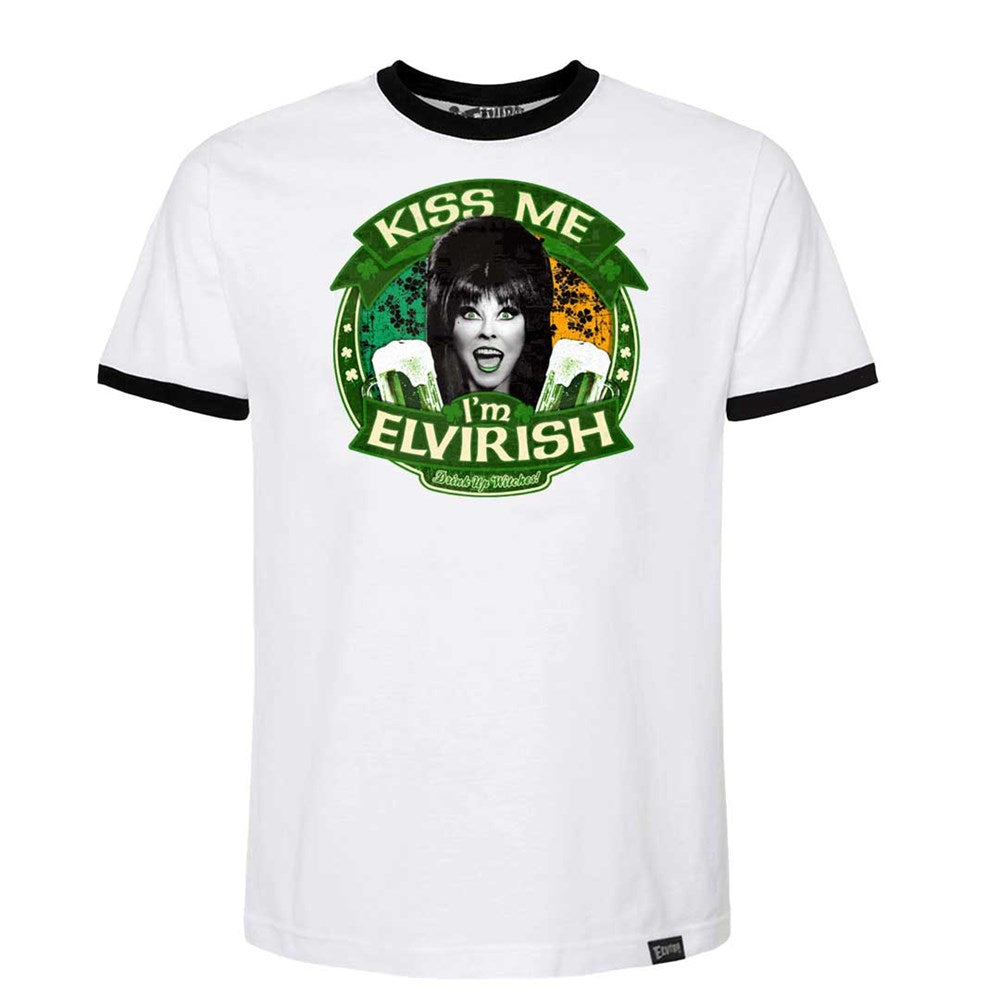 Elvira Kiss Me Flag Ringer Men's T-shirt