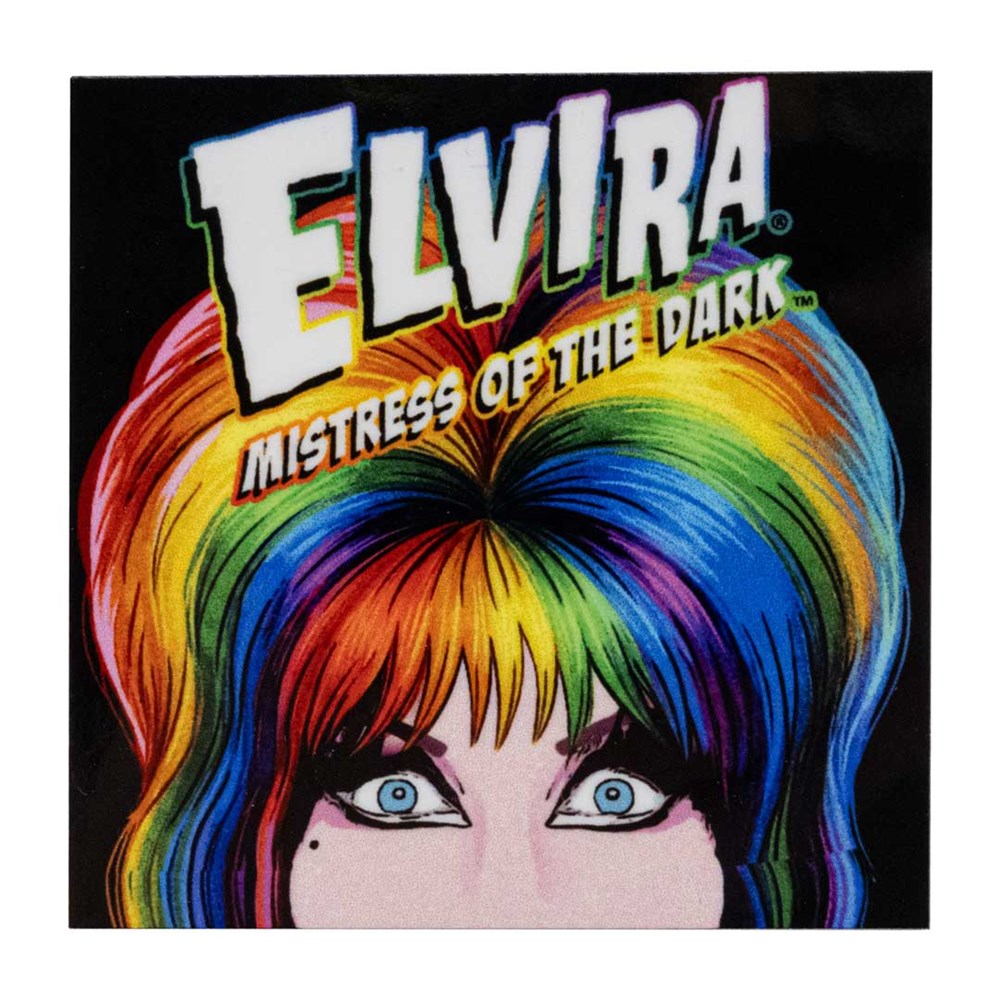 Elvira Peeker Rainbow Square Magnet