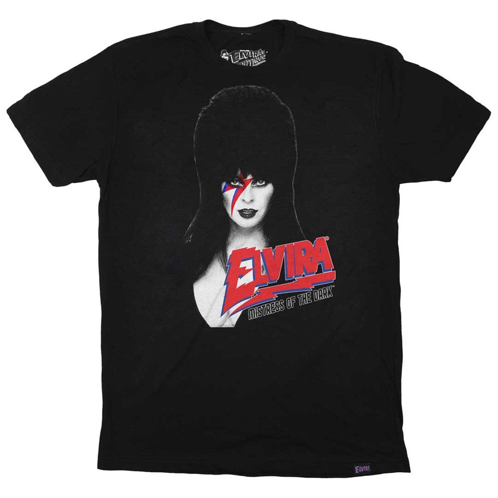 Elvira Bowie Bolt Mens Black T-shirt