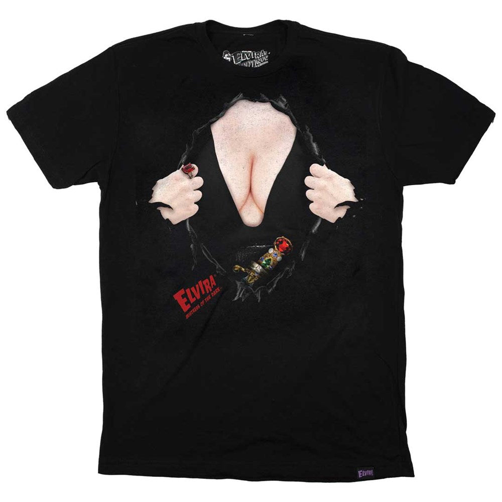 Elvira Chest Burst Black Mens Tshirt