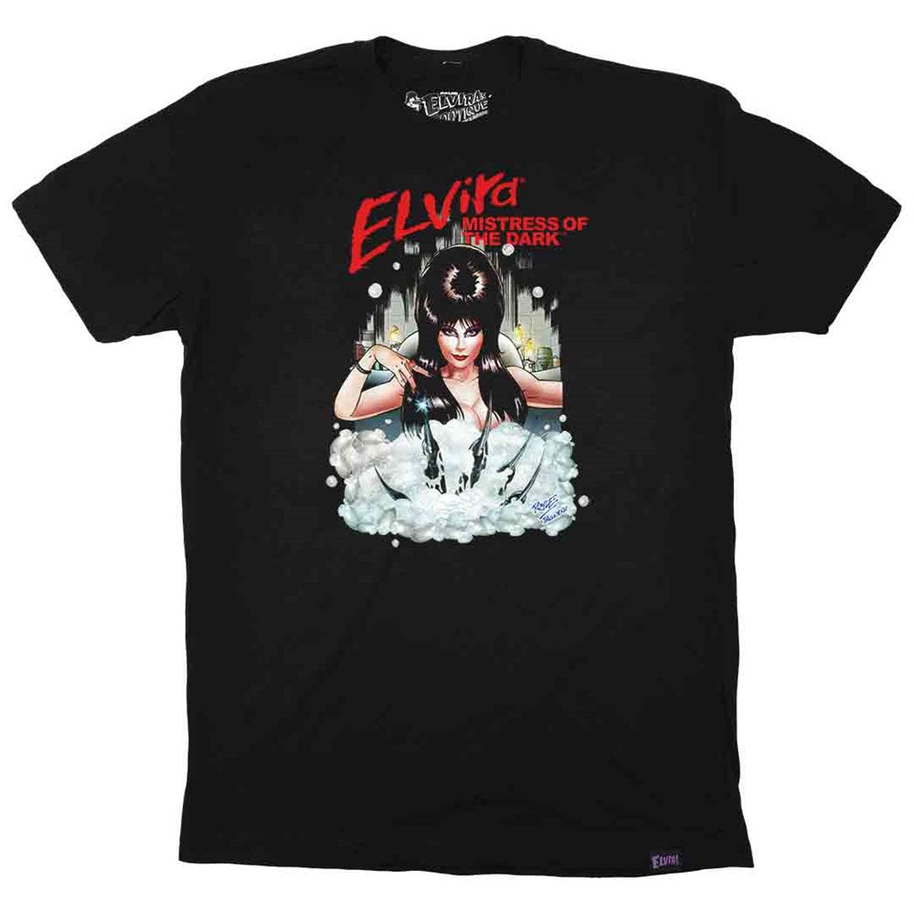Elvira Nightmare Bath Mens Black T-shirt
