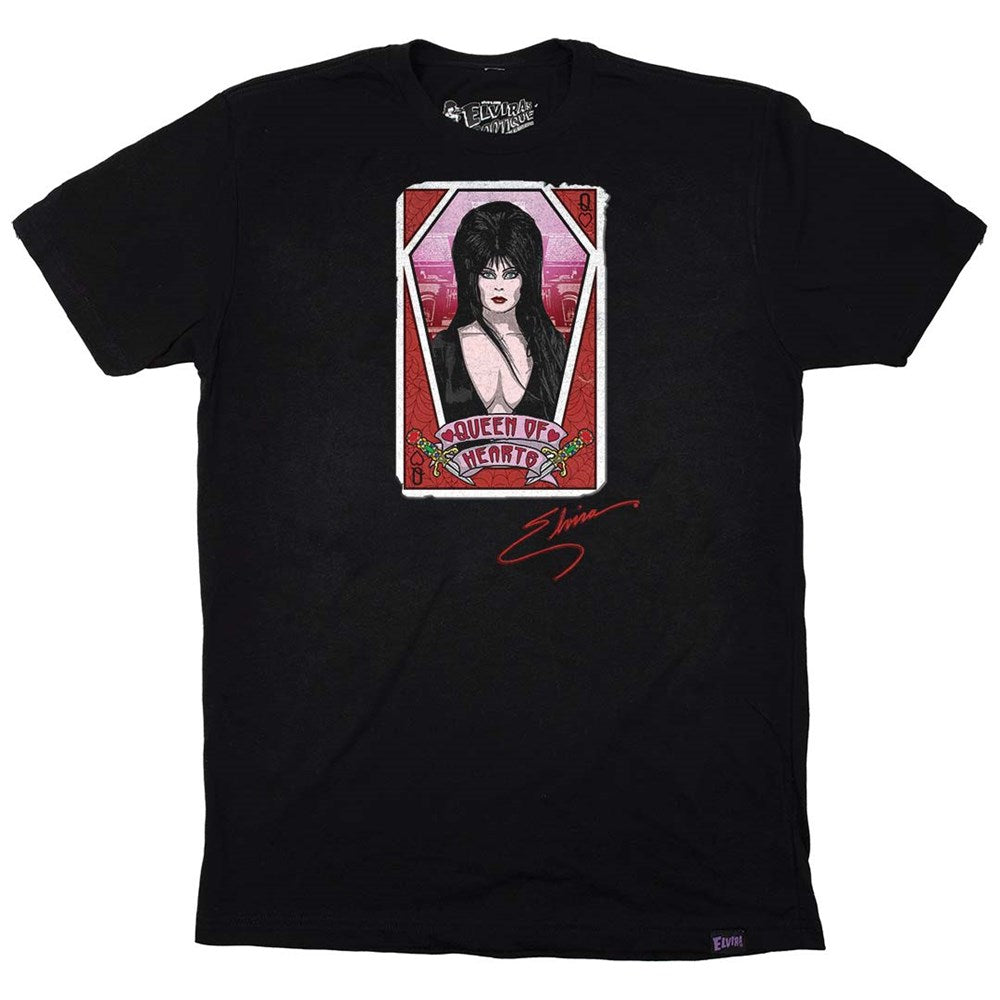 Elvira Queen Of Hearts Mens Black T-shirt