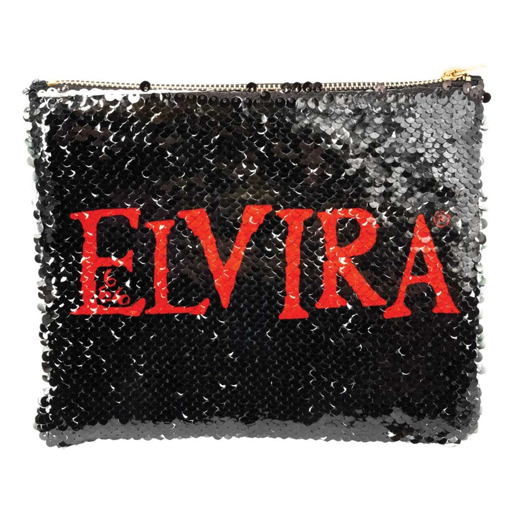Elvira Omen Black Sequin Make Up Case