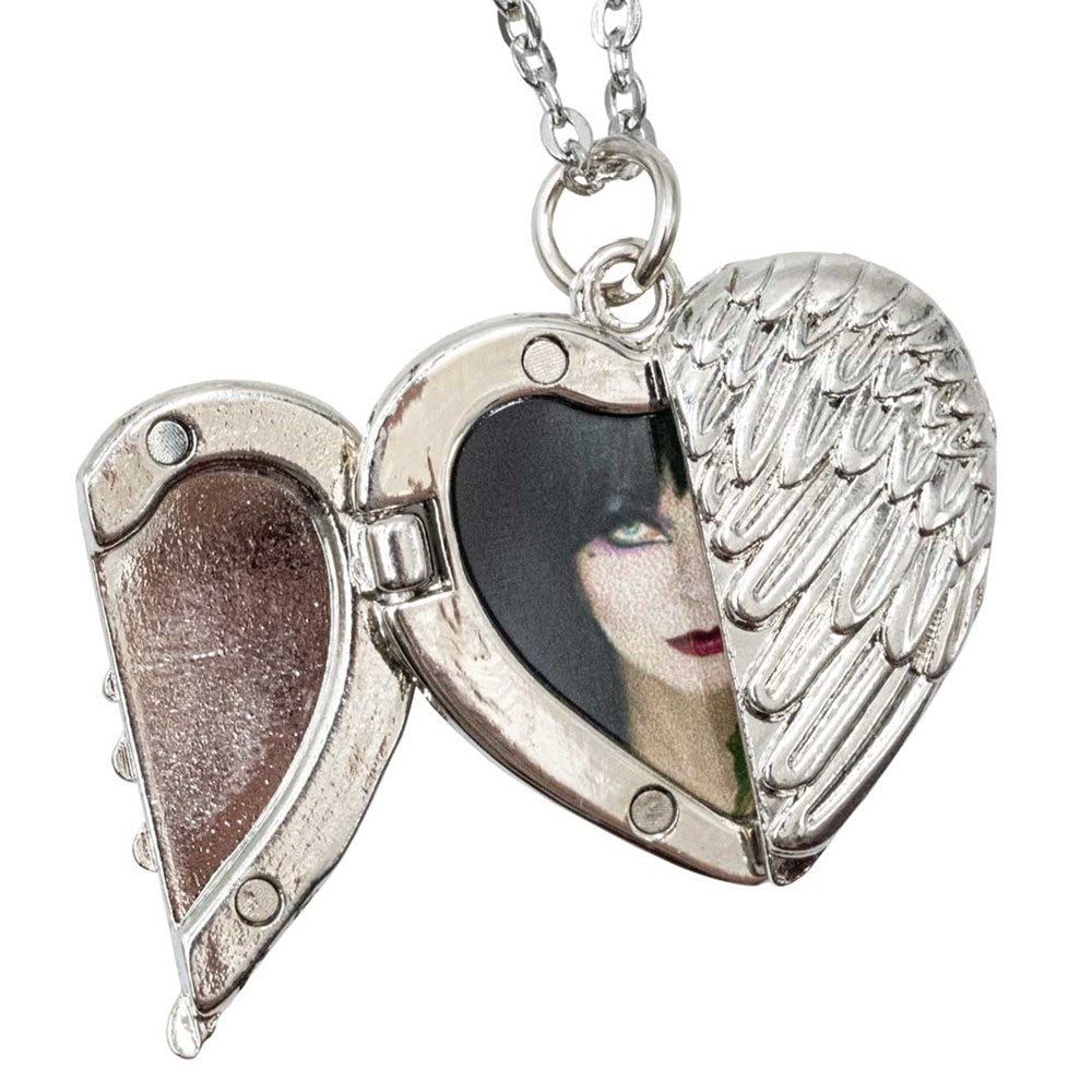 Elvira Red Rose Wing Heart Necklace