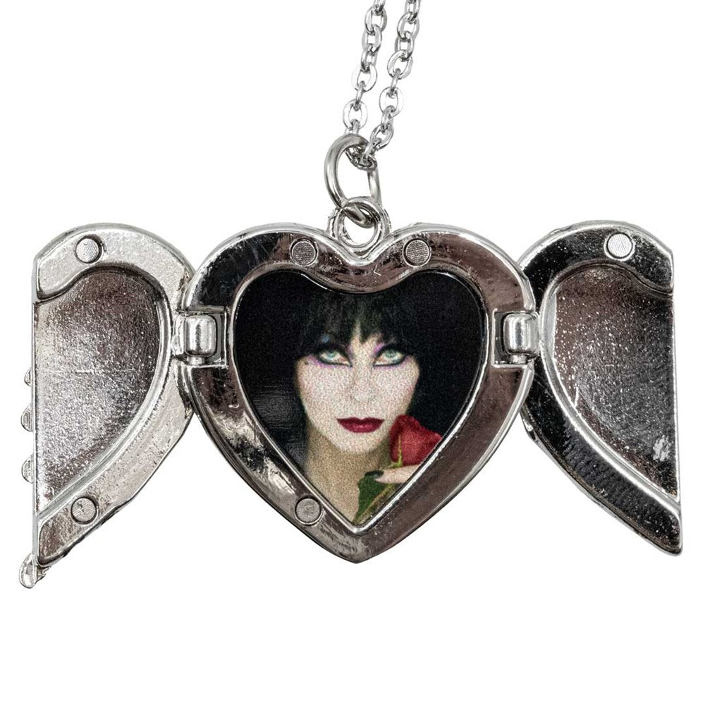 Elvira Red Rose Wing Heart Necklace