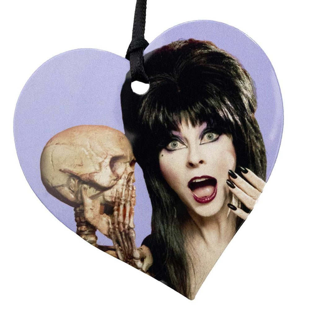 Elvira Heart Purple Skeleton Ornament