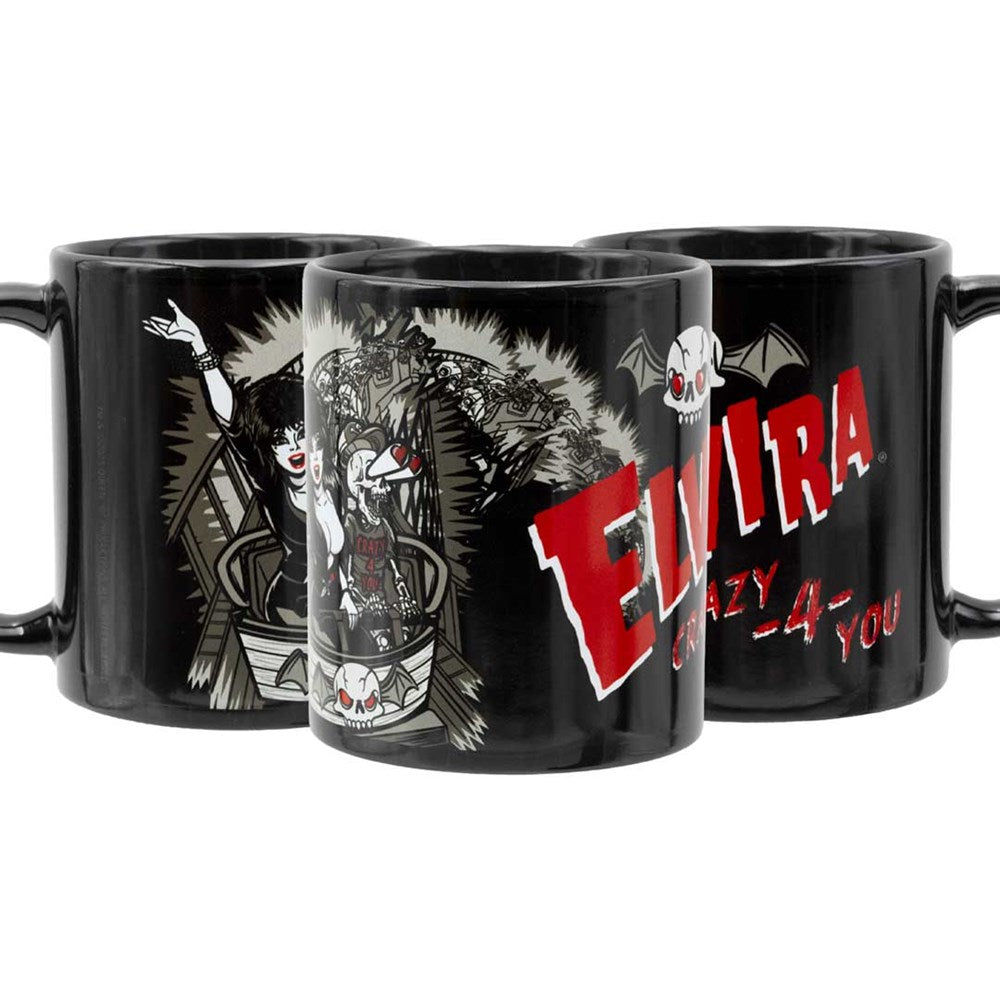 Elvira Crazy 4 You Coaster 11oz Black Mug