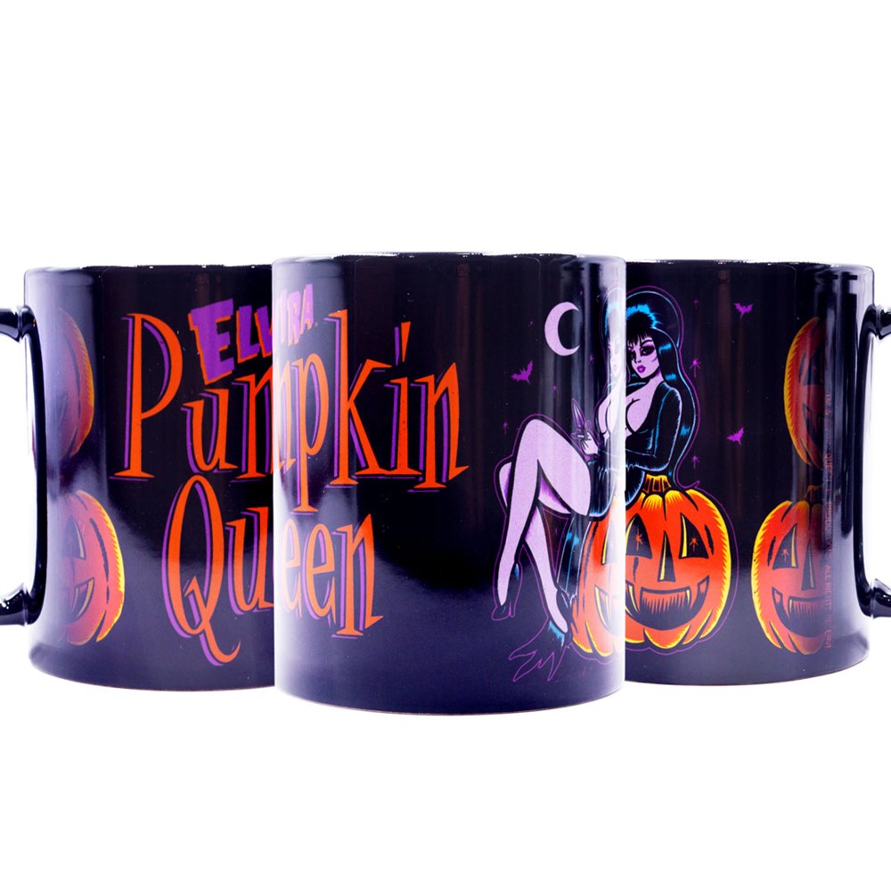 Elvira Hellcat Pumpkin Queen 11oz Black Mug