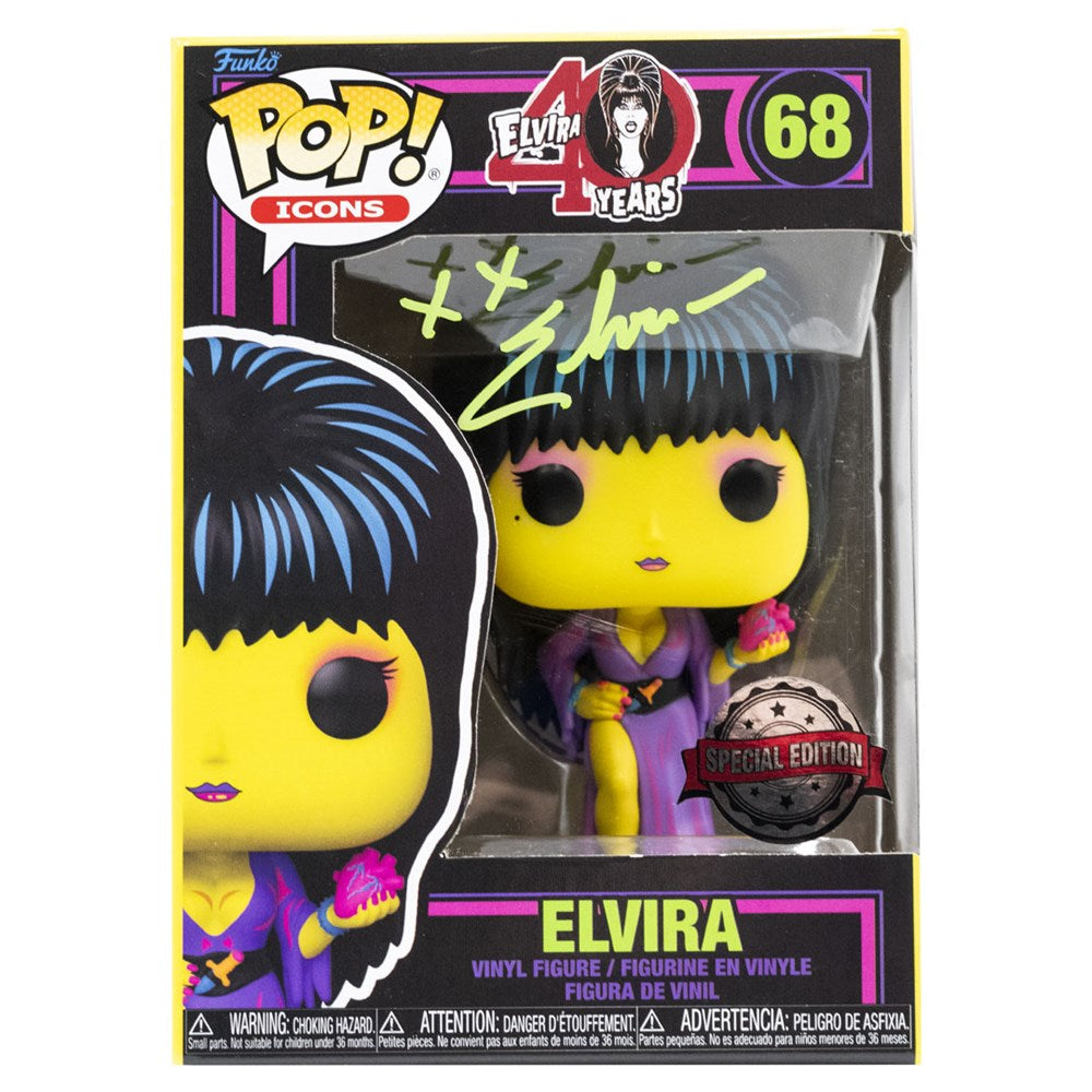 Elvira Signed Blacklight Exclusive Funko Pop #68
