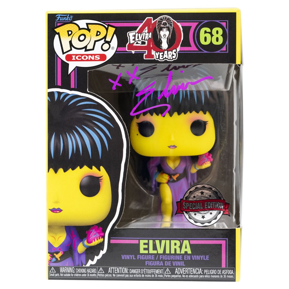 Elvira Signed Blacklight Exclusive Funko Pop #68