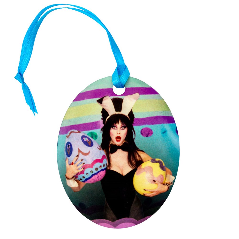 Elvira Blue Egg Ornament