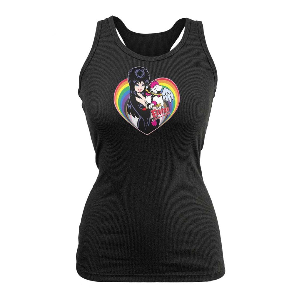 Elvira Gonk Cupid Pride Racer Back Black Tank