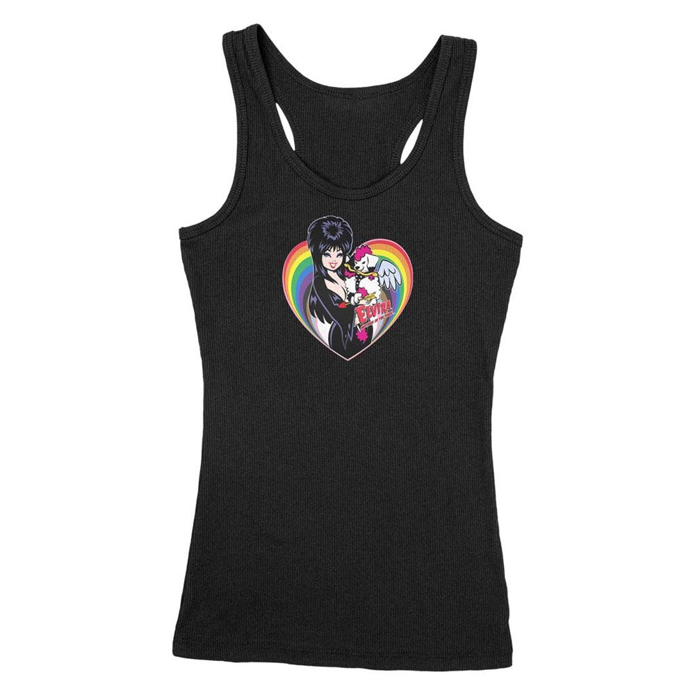 Elvira Gonk Cupid Pride Racer Back Black Tank