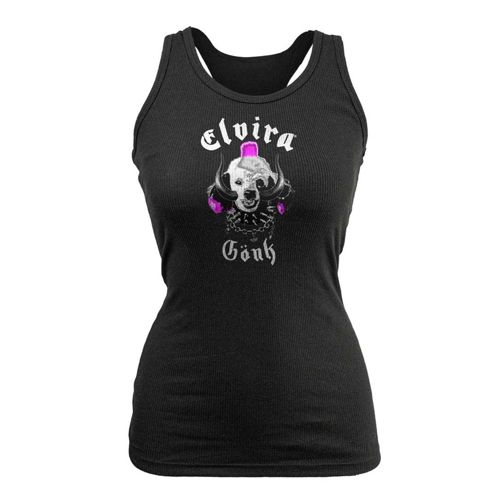Elvira Snaggletooth Gonk Racer Back Black Tank